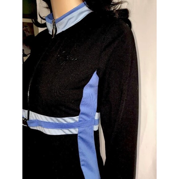 Paco Jeans Athletic Jacket Small Navy Blue Striped Zipper Front Casual Style - Picture 4 of 12